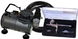 Multi-Purpose Gravity Feed Dual-Action Airbrush with Air Compressor and Hose Kit