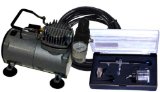 Multi-Purpose Siphon Feed DUAL-ACTION AIRBRUSH with AIR BRUSH COMPRESSOR KIT with Air Hose