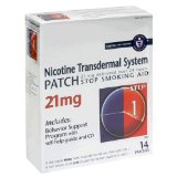 Nicotine Transdermal System Patch, Stop Smoking Aid, 21 mg, Step 1, 14 patches
