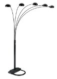 Ore International 5 Arm Arch Floor Lamp - Black