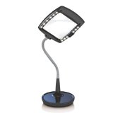 Zelco Industries 22814 LED Magnifier Desk Lamp with 24 Superbright White LED Bulbs and Wide Illumination Angle