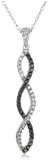 10k White Gold Black Diamond Infinity Pendant (1/4 cttw)