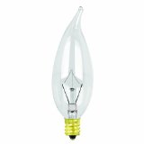 Feit Electric 40CFC/15-130 40-Watt Flame Tip Bulb with Chandelier Candelabra Base, Clear, 15 Pack