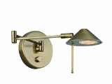 Lite Source LS-16350AB Rhine Halogen Wall Lamp, Antique Brass