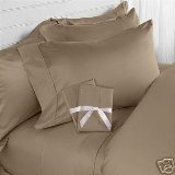 4pc California King size bedding set Including 550 thread count Solid Taupe Duvet cover set + Cal king size Down Alternative comforter 100% egyptian cotton by sheetsnthings