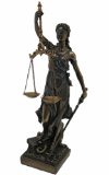 JUSTITIA Themis Goddess of Justice & Law Statue Real Bronze Powder Cast Sculpture
