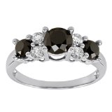 10k White Gold Black and White Diamond Ring (2 cttw)