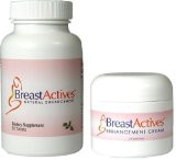 Breast Actives 1 KIT Breast Enhancement Kit by Breast Gain Plus 1 - 60 Tablet Bottle and 1 - 2 fl Oz Jar of Cream
