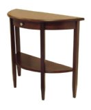 Winsome Wood Half Moon 1-Drawer Hall Table, Antique Walnut