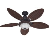 Hunter Ceiling Fans 21647 Caribbean Breeze Fan - Weathered Bronze Indoor Fan 54