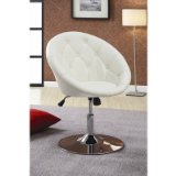 Coaster 102583 Round-Back Swivel Chair, White