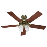 Hunter 20182 52 Inch Studio Series Ceiling Fan Antique Brass with Walnut/Medium Oak Blades