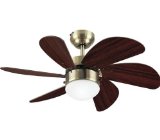 Westinghouse 78248 Turbo Swirl Single-Light 30-Inch Six-Blade Ceiling Fan, Antique Brass with Frosted Globe