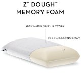 Z by Malouf MEMORY FOAM Molded Pillow with Luxurious Velour Washable Cover, QUEEN-HIGH LOFT-FIRM