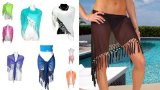Ladies' Sheer Swimsuit Cover-up Sarong- by 1 World Sarongs in your choice of colors