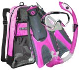 U.S. Divers Adult Starbuck II Purge LX Mask/Paradise Dry LX Snorkel/Hingeflex II Fins/Pro Bag