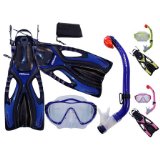 Promate Junior Snorkeling Scuba Diving Mask DRY Snorkel Fins Set for kids