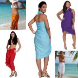 Ladies' Solid Swimsuit Cover-up Sarong- by 1 World Sarongs in in your choice of color