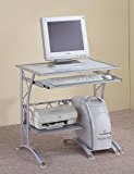 Coaster 7176 Contemporary Computer Desk, Silver