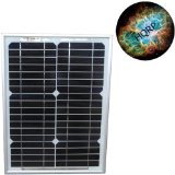 HQRP 12W (Size of 10 Watt / 10W) Mono-crystalline Solar Panel 12 Watt 12 Volt in Anodized Aluminum Frame plus HQRP Coaster