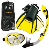 U.S. Divers Adult Admiral LX Mask/Island Dry Snorkel/Trek Fins/Travel Bag