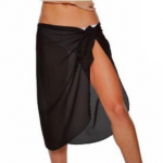 Black Sarong Knee Lenght Georgette Sheer Bathing Wrap Reviews