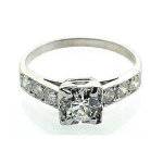 Antique 1.33 ct tw Diamond Platinum Engagement Ring