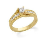 14k Yellow Gold Diamond Bridal Engagement Ring